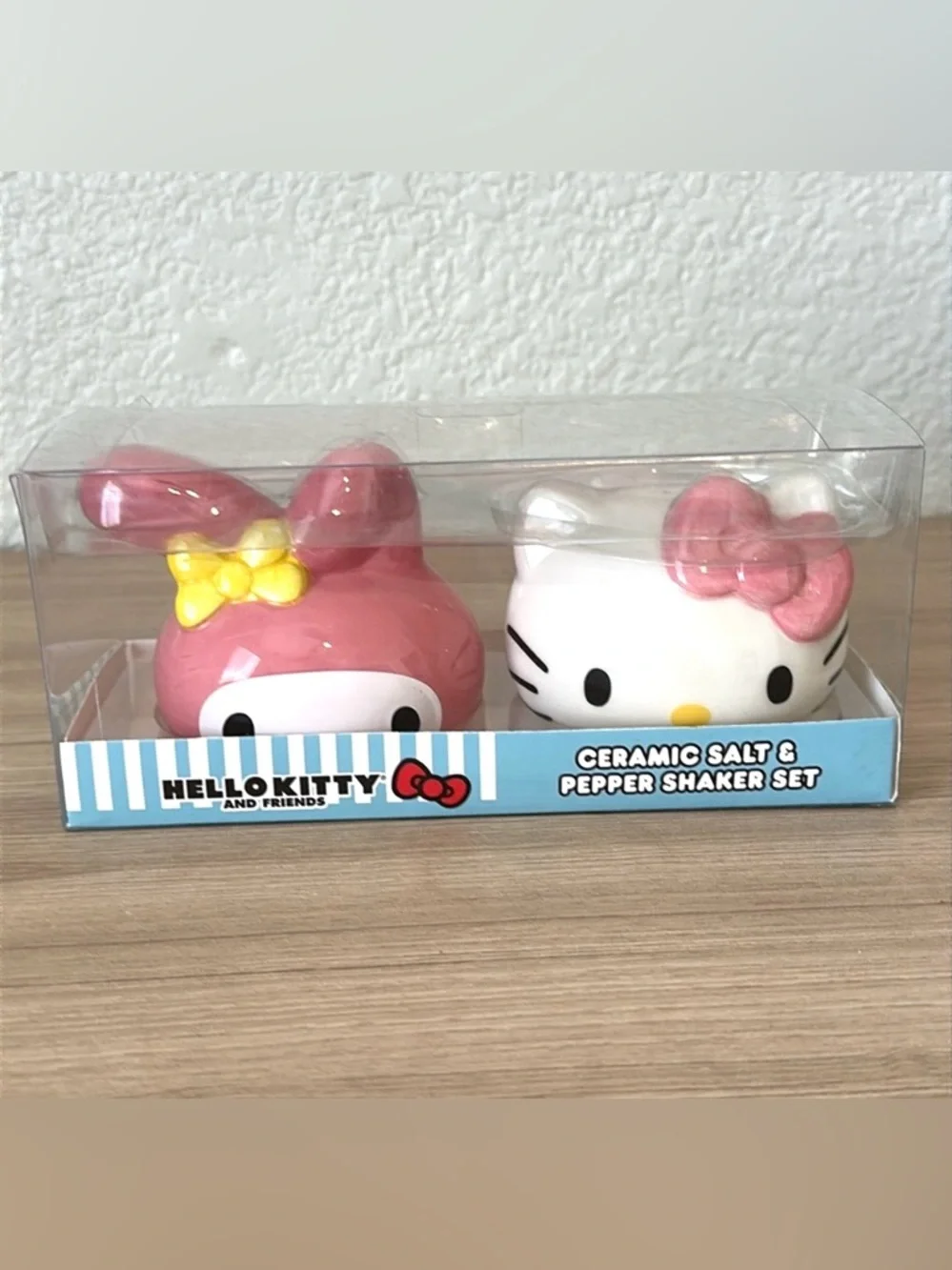 Hello Kitty & My Melody Ceramic Shakers - Pink, White & Yellow Accents